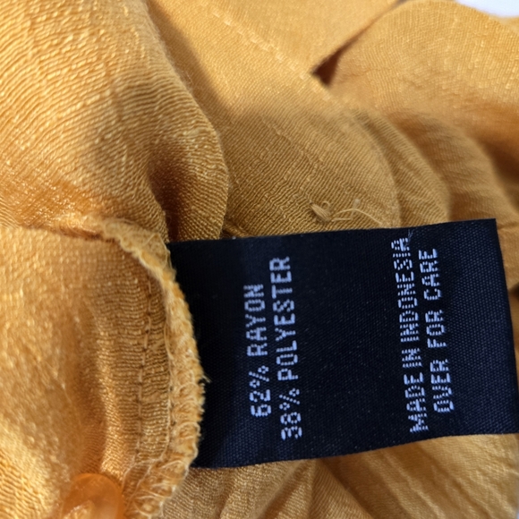 Women's Mustard Button-Up Blouse - Picture 12 of 12